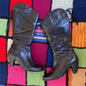 BX By Bronx Black Leather Tall Boots